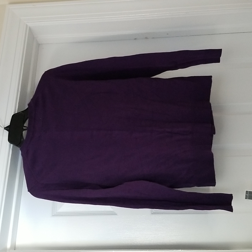 NWT Karen Scott Purple Button Up Cardigan - Picture 2 of 5